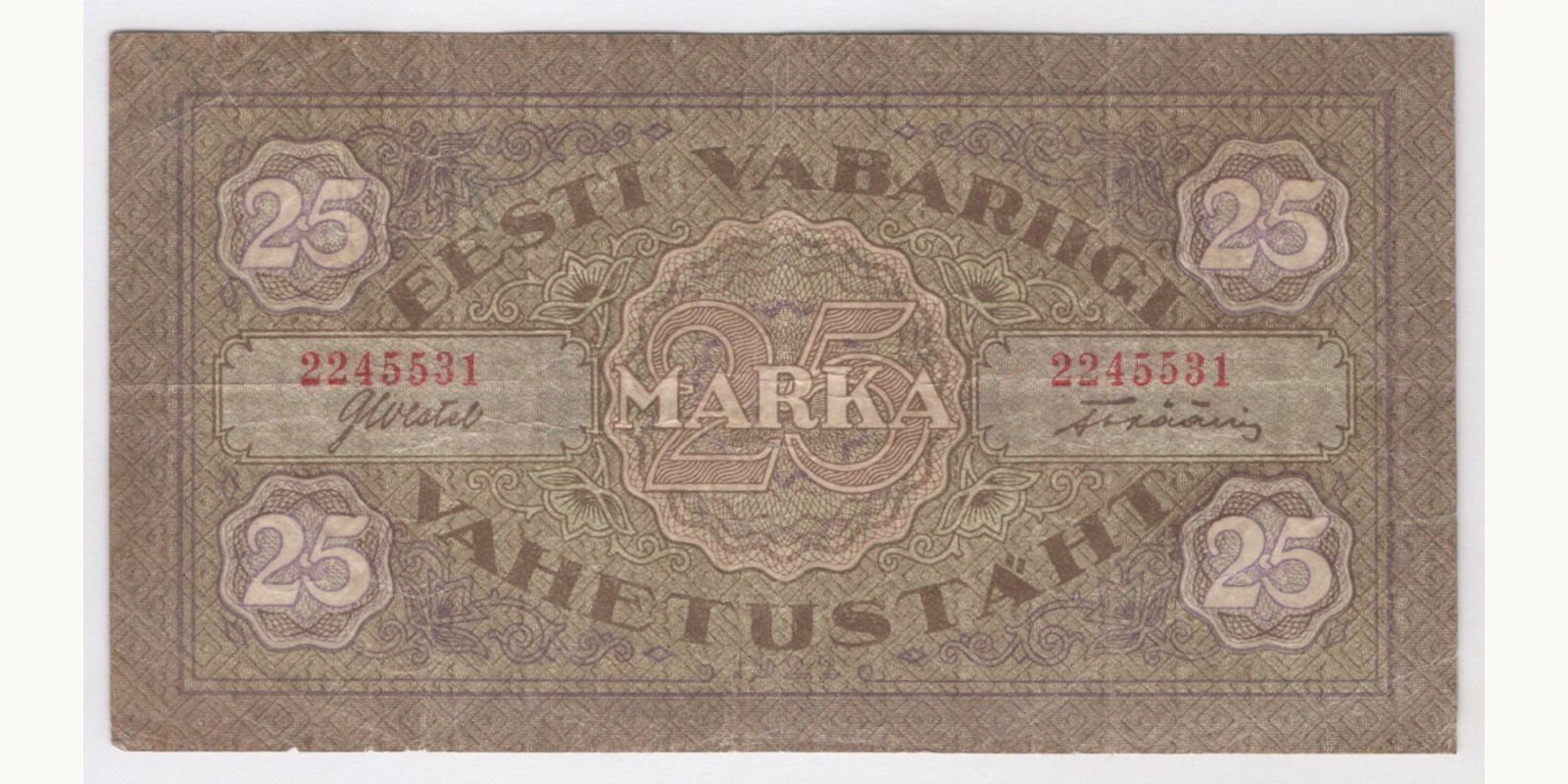 25 Mark 1922